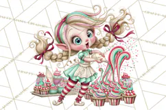 Christmas Bakery PNG Clipart, Santa & Elf Characters, Baker Product Image 5