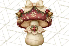 Christmas Mushroom Clipart PNG Product Image 5