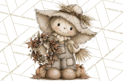 Frayed Fall Scarecrows PNG, Halloween Clipart Product Image 5
