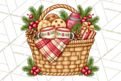 Christmas Camper Clipart PNG Vintage Holiday Camping Product Image 5