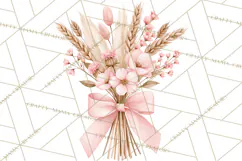 Pink Autumn Cottage Clipart PNG Product Image 2