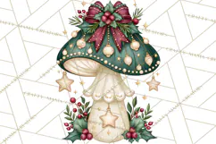 Christmas Mushroom Clipart PNG Product Image 2