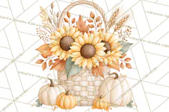 Fall Harvest Florals Clipart PNG, Autumn Floral Designs Product Image 3