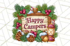 Christmas Camper Clipart PNG Vintage Holiday Camping Product Image 2