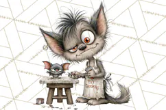Monster Pet Groomers Halloween Clipart PNG Product Image 3