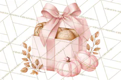 Pink Autumn Bakery Clipart PNG Product Image 3