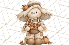 Frayed Fall Scarecrows PNG, Halloween Clipart Product Image 4