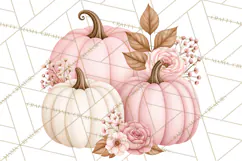 Pink Autumn Cottage Clipart PNG Product Image 4