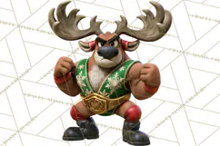 Christmas Wrestling Clipart PNG, Santa Wrestlers Product Image 4