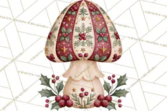 Christmas Mushroom Clipart PNG Product Image 4
