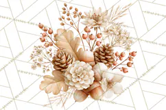 Fall Harvest Florals Clipart PNG, Autumn Floral Designs Product Image 4