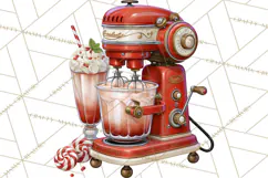 1950s Vintage Christmas Clipart Retro Soda Fountain Clip Art Product Image 4