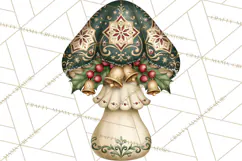 Christmas Mushroom Clipart PNG Product Image 5