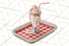 1950s Vintage Christmas Clipart Retro Soda Fountain Clip Art Product Image 5