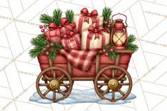 Christmas Camper Clipart PNG Vintage Holiday Camping Product Image 4