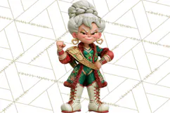 Christmas Wrestling Clipart PNG, Santa Wrestlers Product Image 5