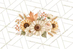 Fall Harvest Florals Clipart PNG, Autumn Floral Designs Product Image 5