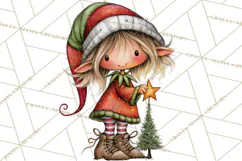 Sweet Little Christmas Elves PNG, Cute Holiday Elf Clip Art Product Image 2