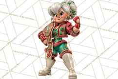 Christmas Wrestling Clipart PNG, Santa Wrestlers Product Image 2