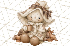 Frayed Fall Scarecrows PNG, Halloween Clipart Product Image 2
