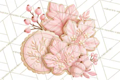 Pink Autumn Cottage Clipart PNG Product Image 2