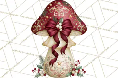 Christmas Mushroom Clipart PNG Product Image 2