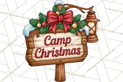 Christmas Camper Clipart PNG Vintage Holiday Camping Product Image 5