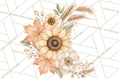 Fall Harvest Florals Clipart PNG, Autumn Floral Designs Product Image 2