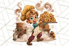 Whimsical Bakery Girls & Boys PNG Clipart, Baker Characters Product Image 2