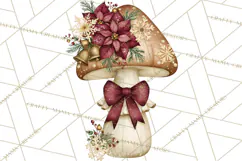 Christmas Mushroom Clipart PNG Product Image 3