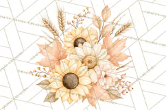 Fall Harvest Florals Clipart PNG, Autumn Floral Designs Product Image 3