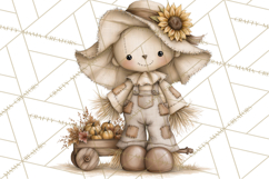 Frayed Fall Scarecrows PNG, Halloween Clipart Product Image 3