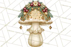 Christmas Mushroom Clipart PNG Product Image 4