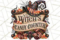 Retro Halloween Candy Shop Clipart PNG Product Image 4