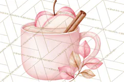 Pink Autumn Cottage Clipart PNG Product Image 4