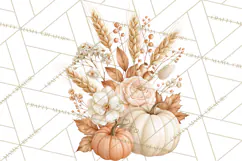 Fall Harvest Florals Clipart PNG, Autumn Floral Designs Product Image 4