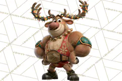 Christmas Wrestling Clipart PNG, Santa Wrestlers Product Image 4