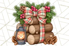 Christmas Camper Clipart PNG Vintage Holiday Camping Product Image 3