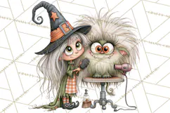 Monster Pet Groomers Halloween Clipart PNG Product Image 5