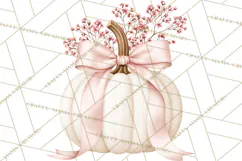 Pink Autumn Cottage Clipart PNG Product Image 5