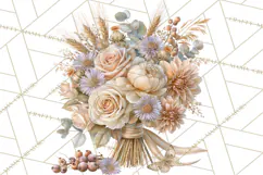 Vintage Floral Pumpkin Clipart PNG, Fall Halloween Product Image 5