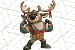 Christmas Wrestling Clipart PNG, Santa Wrestlers Product Image 5