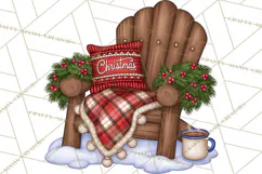 Christmas Camper Clipart PNG Vintage Holiday Camping Product Image 4