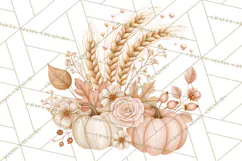 Fall Harvest Florals Clipart PNG, Autumn Floral Designs Product Image 5