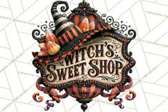 Retro Halloween Candy Shop Clipart PNG Product Image 5
