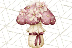 Christmas Mushroom Clipart PNG Product Image 5