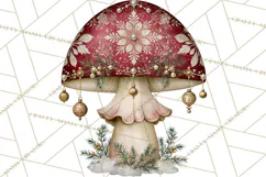 Christmas Mushroom Clipart PNG Product Image 2