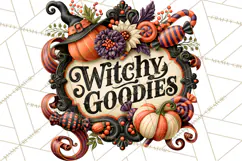 Retro Halloween Candy Shop Clipart PNG Product Image 2