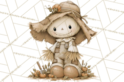 Frayed Fall Scarecrows PNG, Halloween Clipart Product Image 2