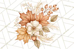 Fall Harvest Florals Clipart PNG, Autumn Floral Designs Product Image 2